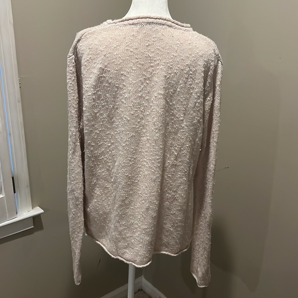 Garnet Hill oatmeal marled knit sweater - Picture 2 of 4